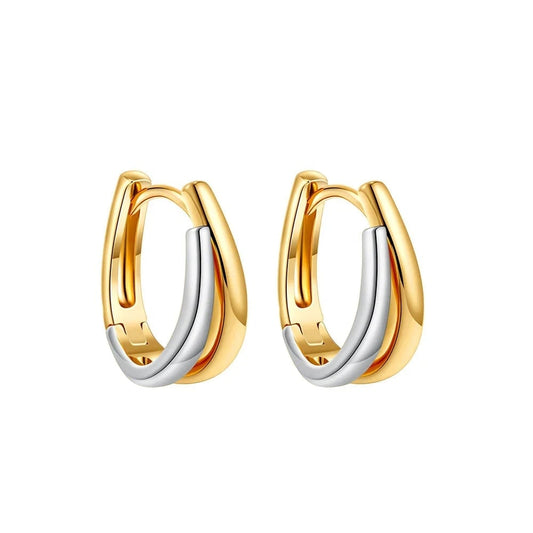 Simple Double Layer U Shape Mini Hoop Earrings